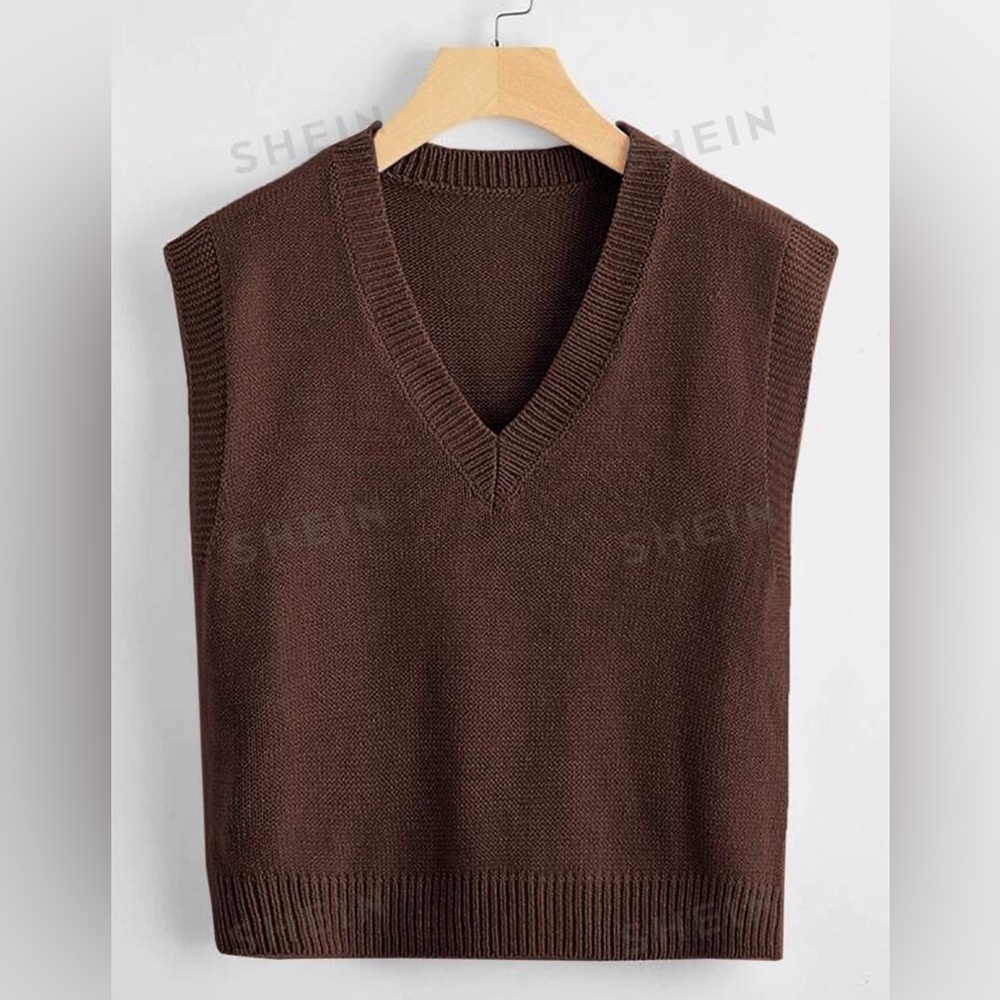 SHEIN Brown Sweater Vest